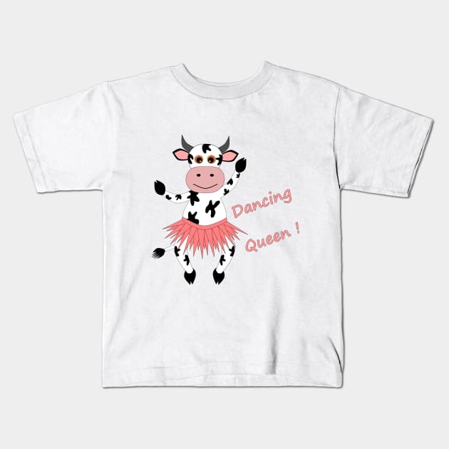 Fun and cute cow - Dancing Queen Kids T-Shirt by MarionsArt